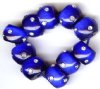 1 8x12mm Sapphire Cat Eye Fireball Rondelle Bead